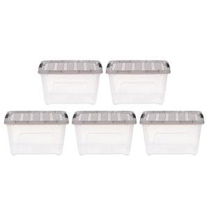 IRIS USA 5 Pack 32 Quart Clear Storage Boxes