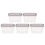 IRIS USA 5 Pack 32 Quart Clear Storage Boxes