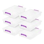 IRIS USA 6 Quart Clear Storage Bins with Lids