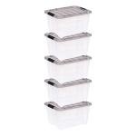IRIS USA 5 Pack 32 Quart Clear Storage Boxes