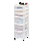 6-Drawer Storage Cart with Top Organizer, White
