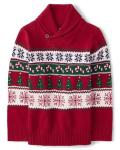 Boys' Christmas Fairisle Shawl Neck Sweater