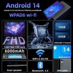 JIKOCXN 10.1" Android 14 Tablet - 10GB RAM