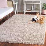 Beige 3' x 5' Non-Shedding Shag Rug