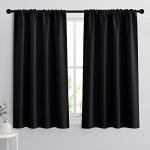 RYB HOME Black Energy Saving Curtain Panels, 2 Pcs
