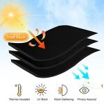 RYB HOME Black Energy Saving Curtain Panels, 2 Pcs