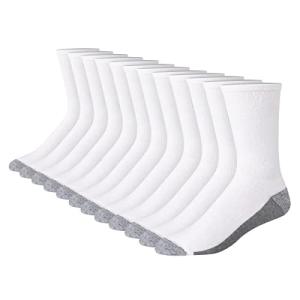 Hanes Men's Cushioned Crew Socks, 12-Pack