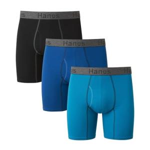 Hanes Men's Moisture-Wicking Boxer Briefs 3-Pack