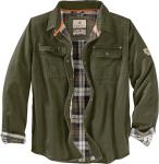 Men's Flannel Lined Shacket, Water-Resistant, Dark Army