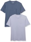 Men's Cotton Crewneck T-Shirts 2-Pack, Washed Blue/Lavender