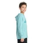 Adidas Boys Long Sleeve Hooded Tee - Powder Teal