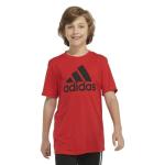 adidas Boys' AEROREADY Performance Logo Tee, Scarlet