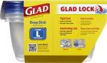 Glad Deep Dish Food Storage Containers, 64 Ounce