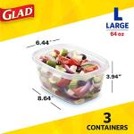 Glad Deep Dish Food Storage Containers, 64 Ounce