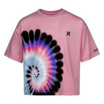 Hurley Girls Pink Tie Dye Boxy T-Shirt