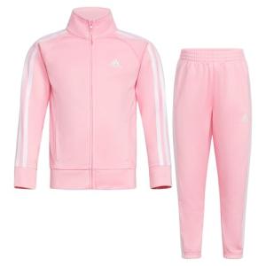 adidas Little Girls' Pink Tricot Jacket and Joggers Set