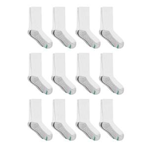 Hanes Boys Double Tough Cushioned Crew Socks 12-Pack