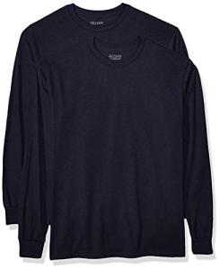 Gildan Long Sleeve T-Shirt 2-Pack, Navy, Large