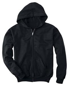 Hanes Boys' EcoSmart Black Zip Hoodie, Large