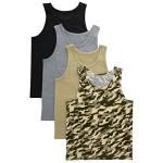 Hanes Boys' Tank Undershirts, 4-Pack Assorted