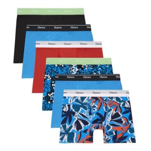 Hanes Boys' Stretch Cotton Boxer Briefs, 6-Pack
