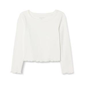 Girls' Ivory Long-Sleeve Cropped Rib Top