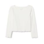 Girls' Ivory Long-Sleeve Cropped Rib Top
