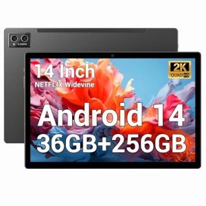 POWMUS 14" Android Tablet with 256GB Storage