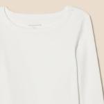 Girls' Ivory Long-Sleeve Cropped Rib Top