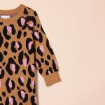 Girls' Camel Leopard Sweater Dress by Amazon Essentials