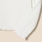 Girls' Ivory Long-Sleeve Cropped Rib Top