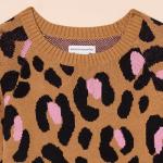 Girls' Camel Leopard Sweater Dress by Amazon Essentials
