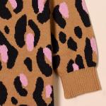 Girls' Camel Leopard Sweater Dress by Amazon Essentials