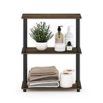 Furinno 3-Tier Corner Storage Shelf, Columbia Walnut