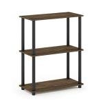 Furinno 3-Tier Corner Storage Shelf, Columbia Walnut