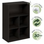 5-Cube Dark Oak Storage Organizer Bookshelf