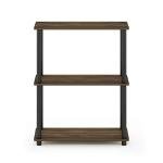 Furinno 3-Tier Corner Storage Shelf, Columbia Walnut