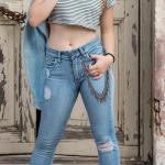 Punk Gothic Spike Layered Pants Chain Accessory