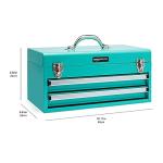 Amazon Basics Steel Tool Box with Drawers, Turquoise