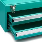 Amazon Basics Steel Tool Box with Drawers, Turquoise