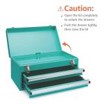 Amazon Basics Steel Tool Box with Drawers, Turquoise