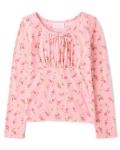 Girls' Casual Long Sleeve Knit Shirt - Pink