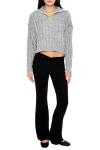 Forever 21 Black Ribbed Half-Zip Sweater, Medium
