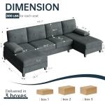 Meilocar U-Shaped Sectional Sofa with Chaise