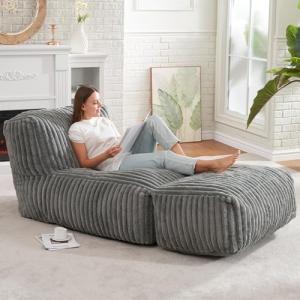 Hobestluk Large Bean Bag Chair with Memory Foam