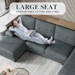 Meilocar U-Shaped Sectional Sofa with Chaise
