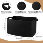 Extra Large Woven Blanket Storage Basket – Black
