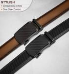 BULLIANT Men's Adjustable Leather Ratchet Belt 2 Pack