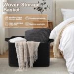 Extra Large Woven Blanket Storage Basket – Black