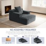 Dark Grey 45'' Chaise Lounge Sofa Bed